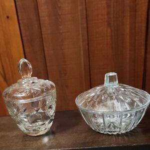 Clear Glass Candy Dishes Set